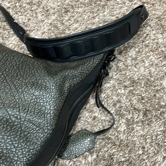 Rag & Bone Iron Grey Leather Bradbury Zip Hobo